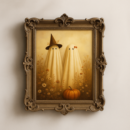 Halloween Ghost Wall Art Print | Spooky Autumn Decor | A0 Poster 300 DPI